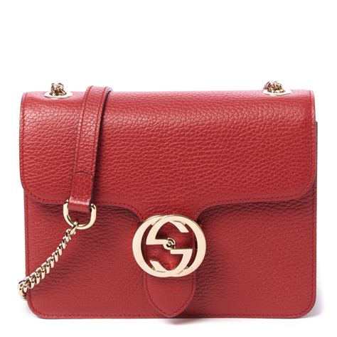 gucci dollar calfskin interlocking g shoulder bag red|GUCCI Dollar Calfskin Interlocking G Top Handle Shoulder Bag .